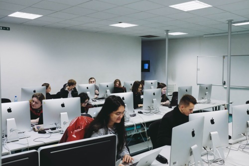 Students In A Computer Lab Booked Using Room Booking System