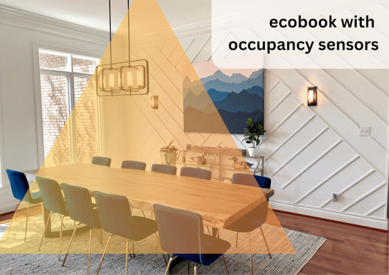 ecobook with occupancy sensors to control meeting rooms.