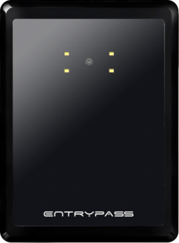 entrypass QR-code reader with ecobook uses qr-code for access control to meeting rooms.