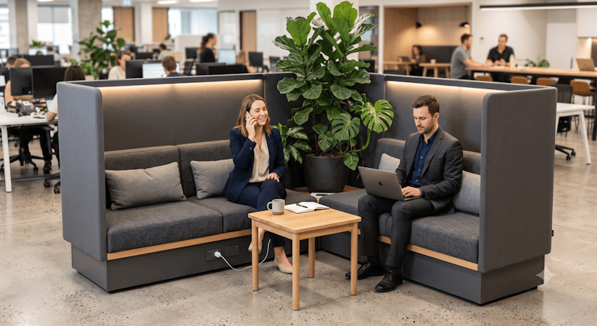 High-Back Sofas and Semi-Enclosed Booths: Acoustic Refuges in Open Plans